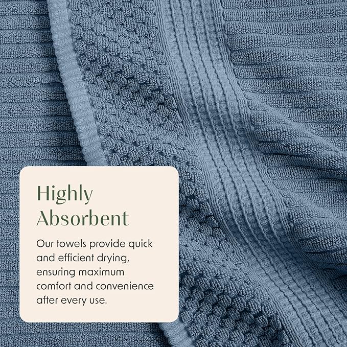 Springtree Home 100% Cotton Bath Towel Set of 4 | Super Soft & Absorbent - Image 5