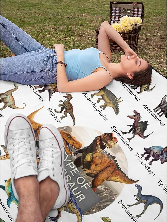 Dinosaur Flannel Fleece Blanket Throw Couch Microfiber Soft Cozy Lightweight - Image 7