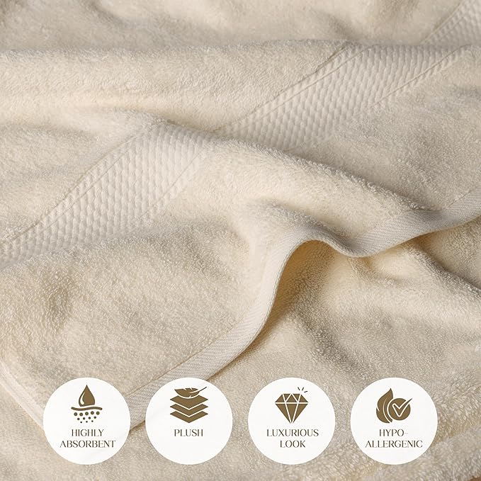 SUPERIOR Egyptian Cotton Pile 6 Piece Towel Set, Includes 2 Bath, 2 Hand - Image 6