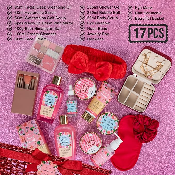Bath and Body Gift Basket Set Mothers Day, Watermelon Body Scrub, Perfect Bath - Image 2