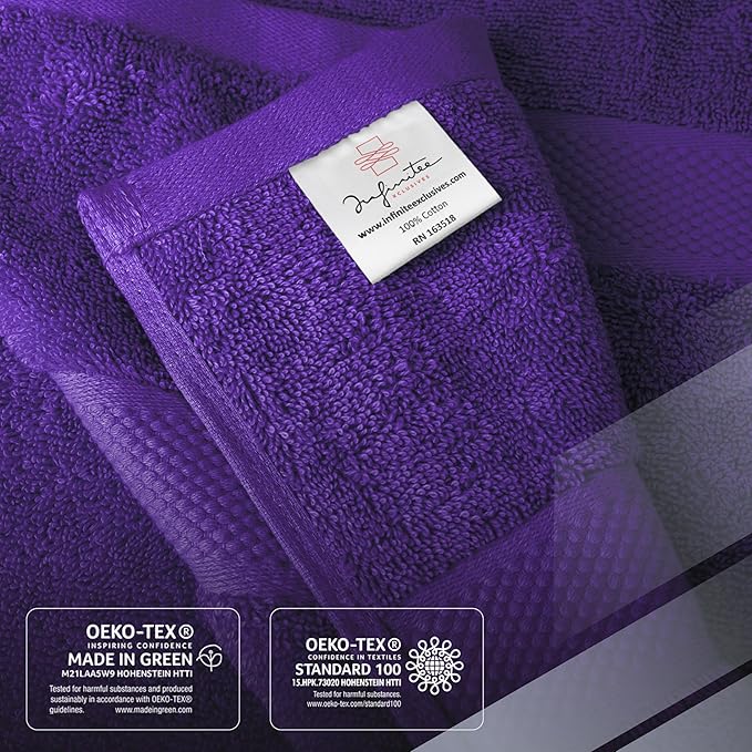 Infinitee Xclusives Luxury 100% Ring-Spun Cotton Bath Towels Set of 4 – Soft - Image 5