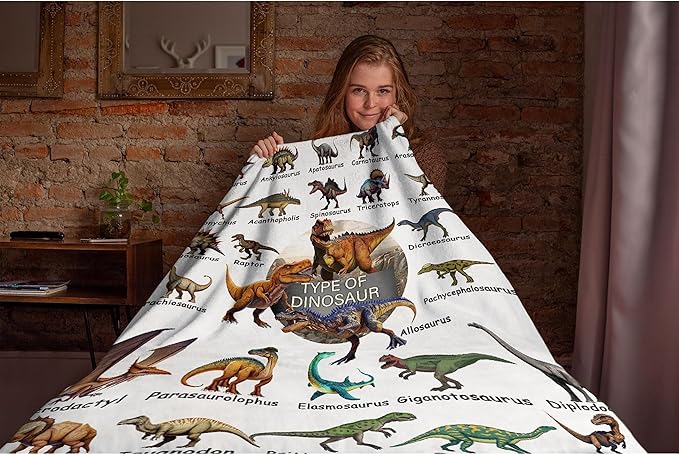 Dinosaur Blanket Flannel Fleece Blanket Throw Couch Microfiber Soft Cozy - Image 5
