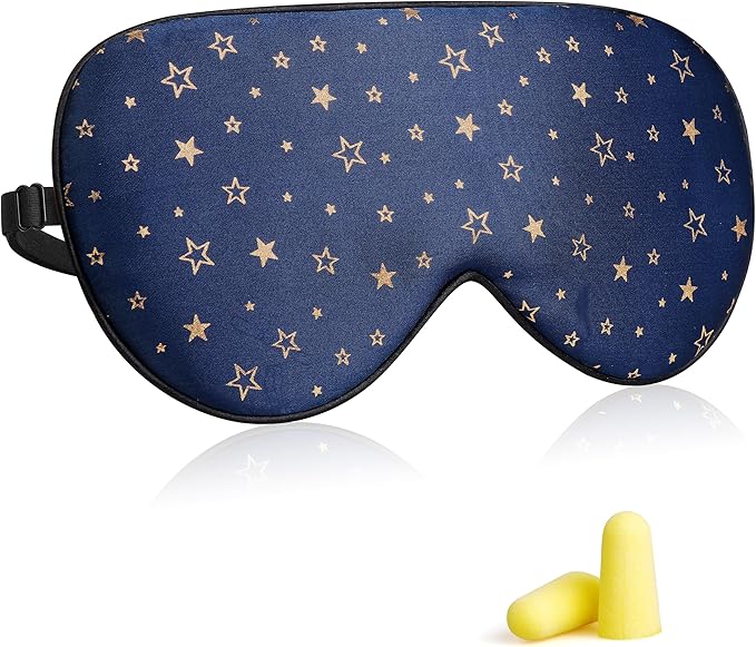 Silk Sleep Eye Mask for Men Women, Comfortable Super Soft Eye Mask by JersySlumber