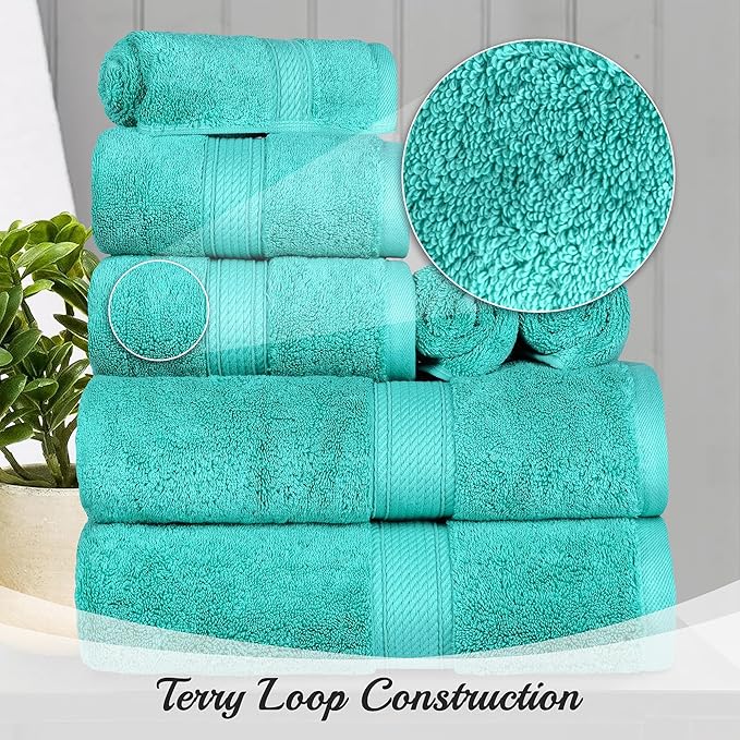 SUPERIOR Egyptian Cotton Pile 3 Piece Towel Set, Includes 1 Bath, 1 Hand - Image 3
