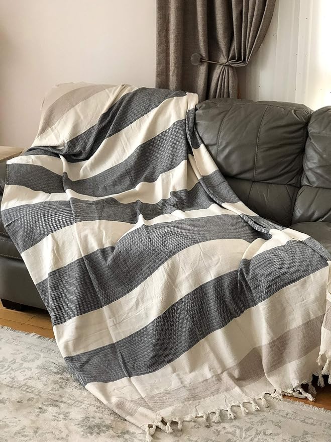 Bersuse 100% Cotton Aspendos XL Throw Blanket - Image 6