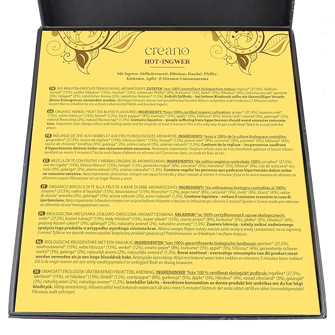Creano Organic Herbal Tea Gift Set "Organic Herbal Tea" – 9 Pyramid Tea Bags in - Image 5