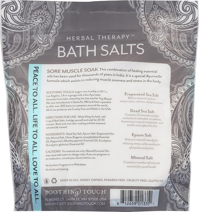 Soothing Touch Tension Relief Sore Muscle Soak Bath Salts Eucalyptus Clove & - Image 2