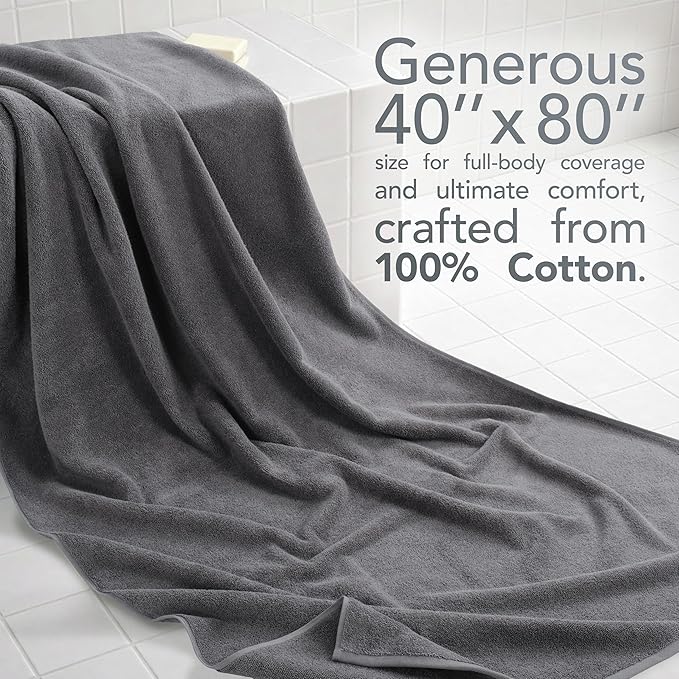 American Soft Linen 100% Cotton 600 GSM Turkish 40x80 Oversized Bath Towel Sheet - Image 2
