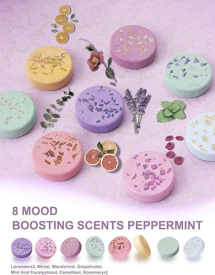 Shower Steamers Aromatherapy Stocking Stuffers 8 Scents, Christmas Gifts - Image 3