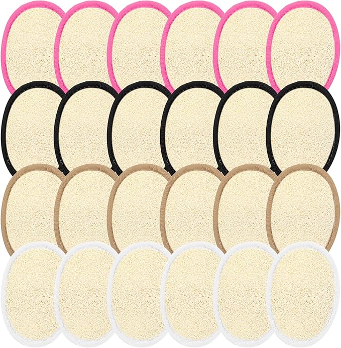 Boao 24 Pcs Loofah Pack Loofah Pads Bulk by Boao