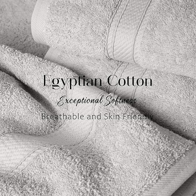 Superior Solid Egyptian Cotton Bath Towel Set - Image 5