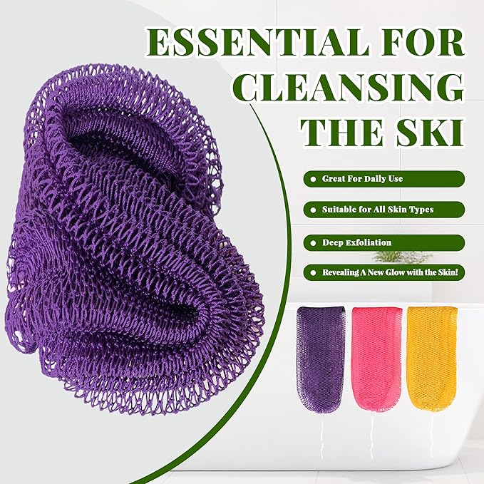 African Net Sponge Authentic, 3 Pieces Exfoliating Scrubber Bath Sponge - Image 4
