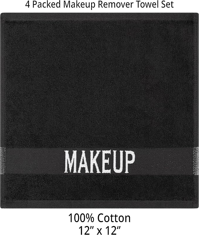 Cotton Paradise Makeup Remover Towels 4 Pack 100% Cotton 12x12 Inch Turkish - Image 3