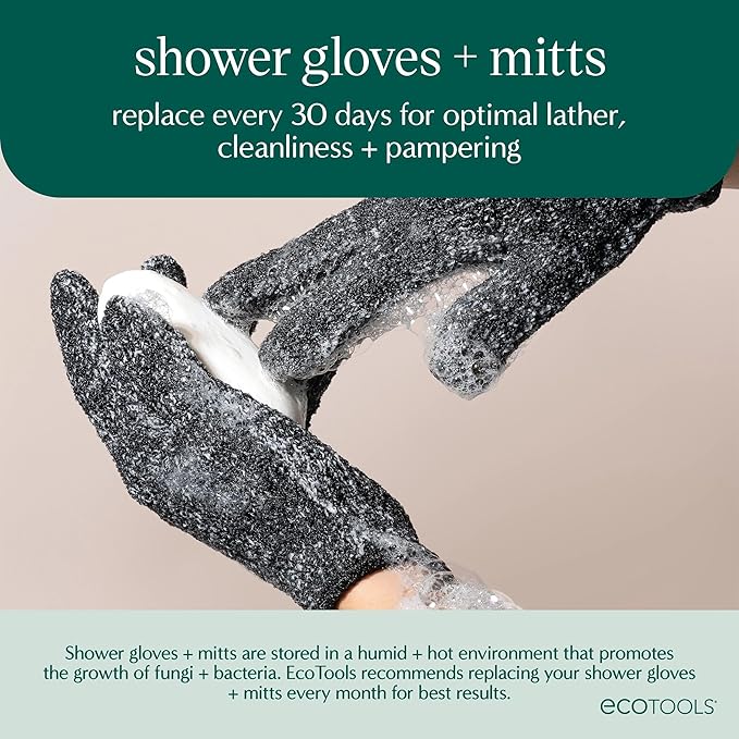 EcoTools Gentle Bath + Shower Gloves, Exfoliating Gloves Remove Dead Skin & - Image 7