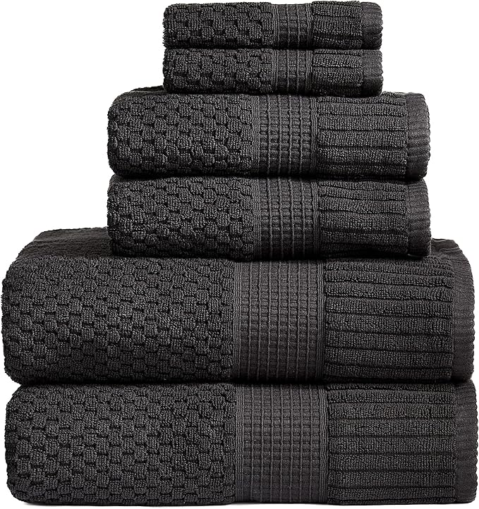 NY Loft 100% Cotton Towel Set 6 Piece | Super Soft & Absorbent Quick-Dry 2 Bath by NYLoft
