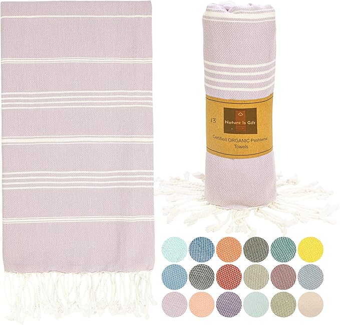 Beach Towel 100% Cotton Turkish Beach Towel Adult 38x70 Inch Pre-washed by NatureIsGift