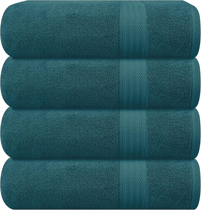 GLAMBURG Premium Cotton 4 Pack Bath Towel Set by GLAMBURG