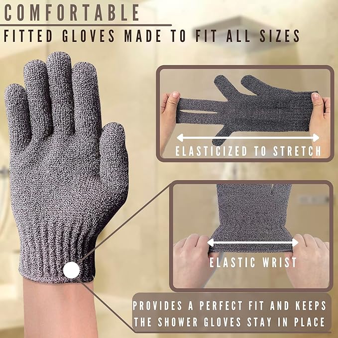 Sphynx Cat Bath Glove, Carbonized Bamboo Charcoal Exfoliating Mitt - Image 3