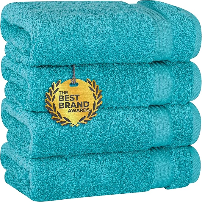 Cotton Paradise Hand Towels for Bathroom, 100% Cotton Turkish 4 Piece Hand by UNITEDHOMETEXTILE