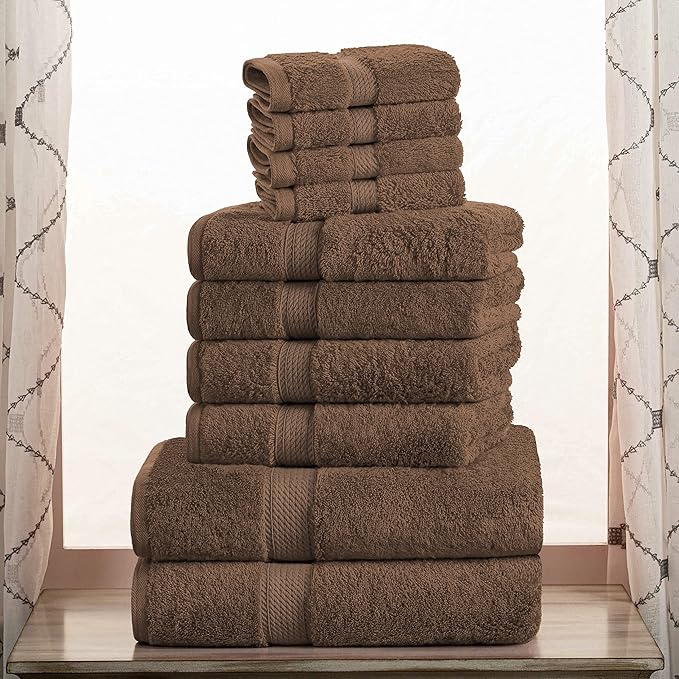 Superior Egyptian Cotton Pile 10 Piece Towel Set, Includes 2 Bath, 4 Hand - Image 2