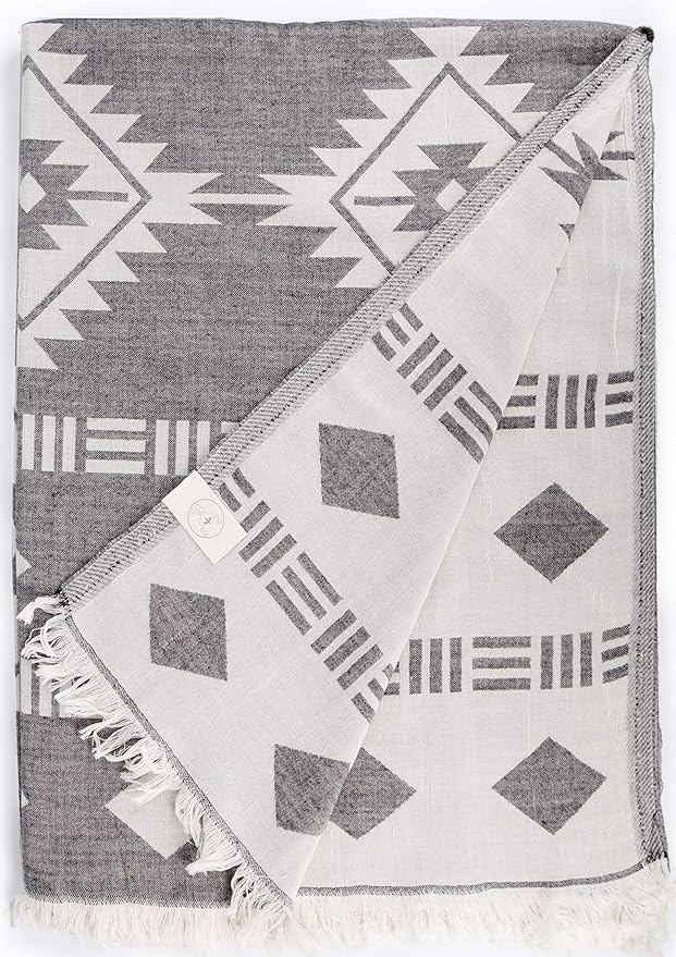 Bersuse 100% Cotton Belize XL Throw Blanket Turkish Towel Beach Blanket by Bersuse