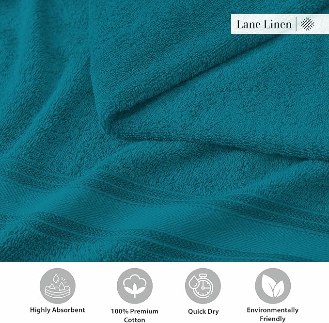 LANE LINEN 100% Cotton 4 Pack Bath Towels Set - Image 6