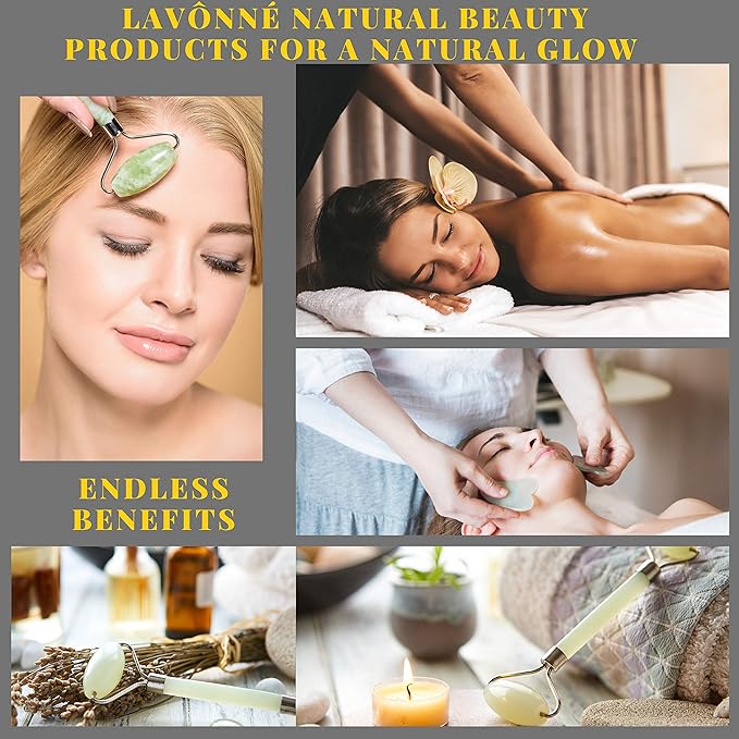 100% Authentic Rose Quartz Jade Roller and Gua Sha Set - Image 5