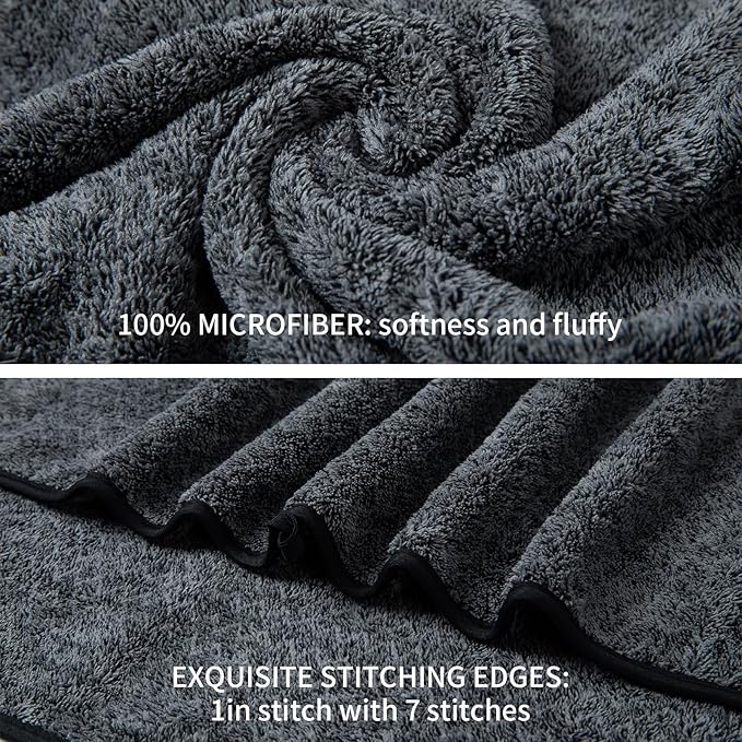 Ultra Soft Bath Towel Set, 12 Piece Family Bathroom Towel Set - Image 4
