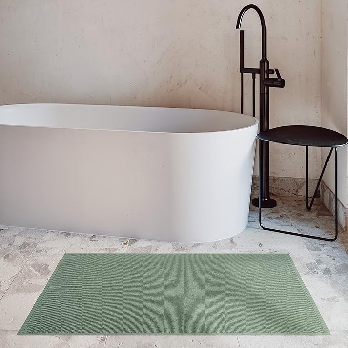 Cotton Paradise Bath Rug for Bathroom, 20x34 inch 100% Cotton Non Slip Bath Mat - Image 2