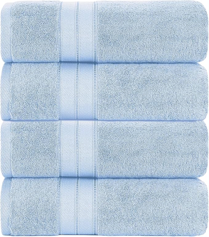 Modern Threads 4-Pack SpunLoft Bath Sheet Blue 35x66 - Image 2
