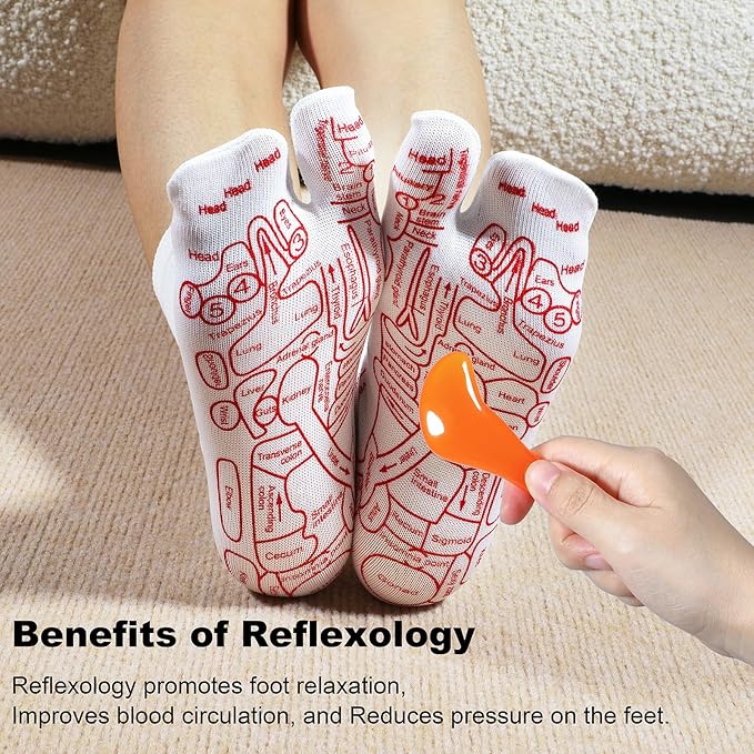 Reflexology Socks with Beginner Acupoint Massage Tools Set of 5 - Image 8