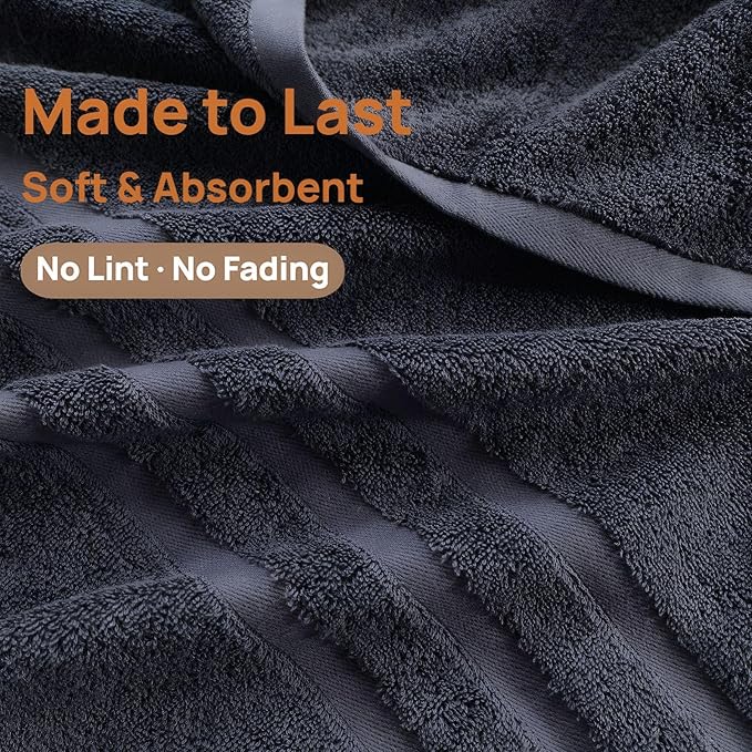Bath Towels 4 Pack, 30 x 60 Inches, Large 100% Cotton Towels, Comfortable - Image 4