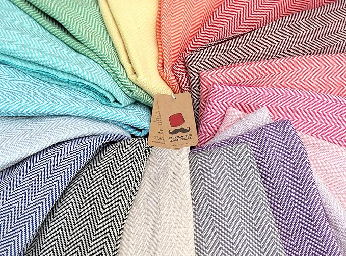 Bazaar Anatolia Turkish Beach Towel 100% Cotton Bath Towels 71x39 Quick Dry - Image 8
