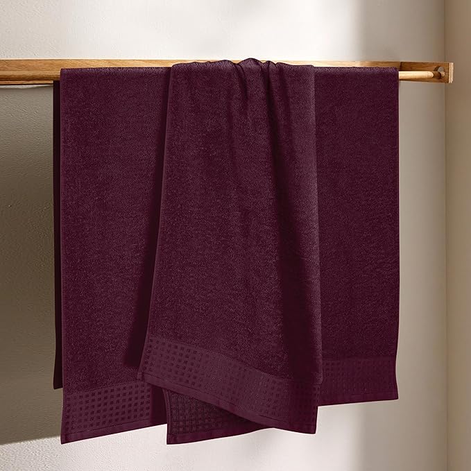 GLAMBURG Ultra Soft 4 Pack Oversized Bath Towel Set 27x54 inches, 100% Cotton - Image 3