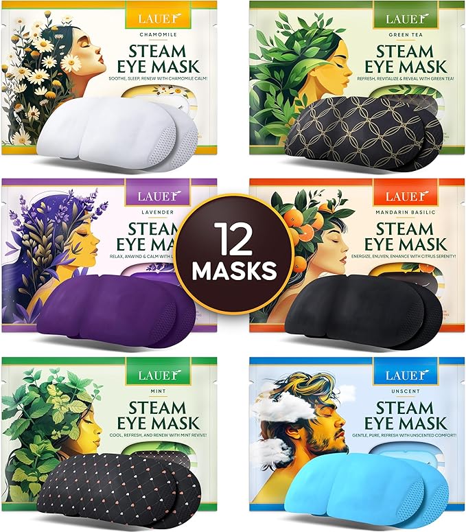 Heated Eye Steam Mask Dry Eyes Self Warm Compress Dark Circles Puffiness Set of - Image 8