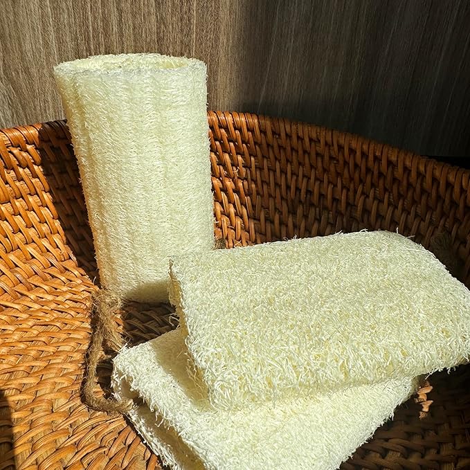 4" Natural Loofah Exfoliating Body Sponge Scrubber - Image 2