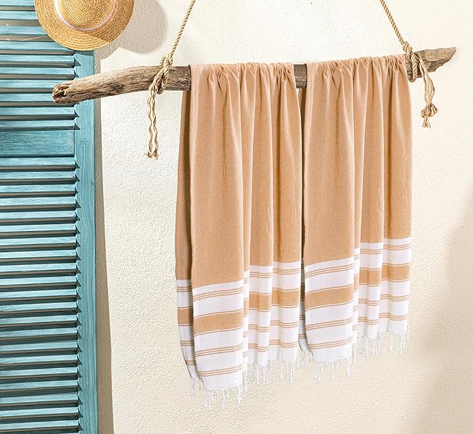 Goroly Home Cotton Turkish Peshtemal Beach Towel, Extra Large, Thin Quick Dry - Image 2