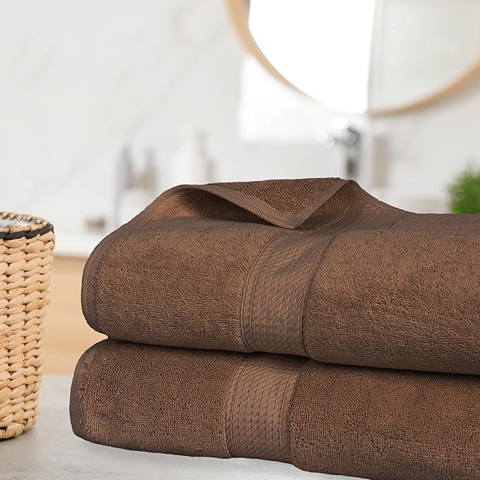 SUPERIOR Egyptian Cotton Pile Bath Sheet Set of 2, Ultra Soft Luxury Towels - Image 2