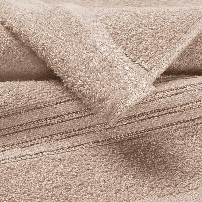 BOUTIQUO 6 Pack Cotton Towel Set, Contains 2 Bath Towels 28x55 inch, 2 Hand - Image 2