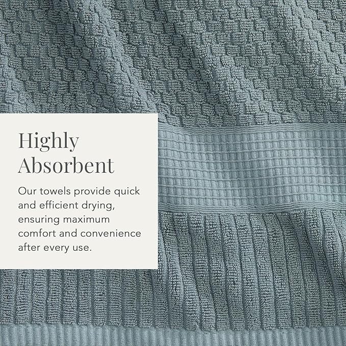 NY Loft 100% Cotton Towel Set 6 Piece | Super Soft & Absorbent Quick-Dry 2 Bath - Image 7