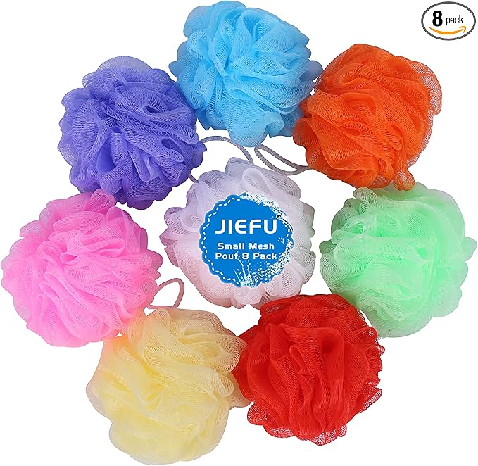 Bath Sponges, Small Size Colorful Shower Sponges Exfoliating Mesh Pouf Bath by Unknown