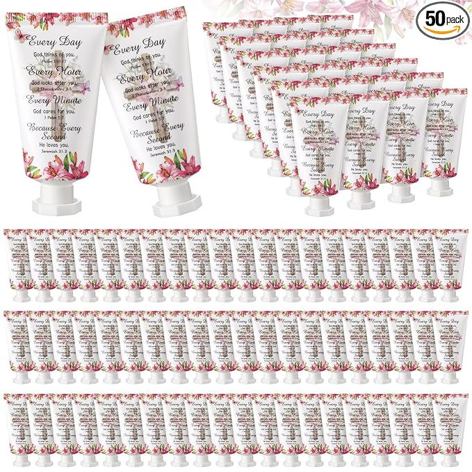 50 Pack Christian Hand Lotion Bulk Gifts by Heigble