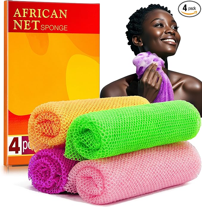 4 Pieces African Net Sponge for Deep Exfoliation – African Net Sponge Authentic by SpiralScgv