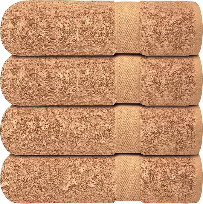 Infinitee Xclusives Luxury 100% Ring-Spun Cotton Bath Towels Set of 4 – Soft by InfiniteeXclusives