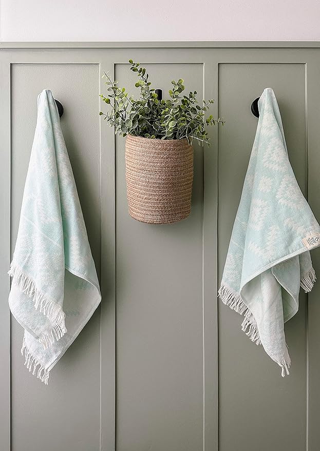 RAY SILVER Aztec Turkish Hand Towels Set of 2 100% Cotton Peshtemal Soft Feel - Image 5