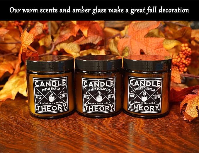 Candle Theory Man Cave Stuff Men 4oz Candles Set of 3, Crackling Woodwick - Image 5