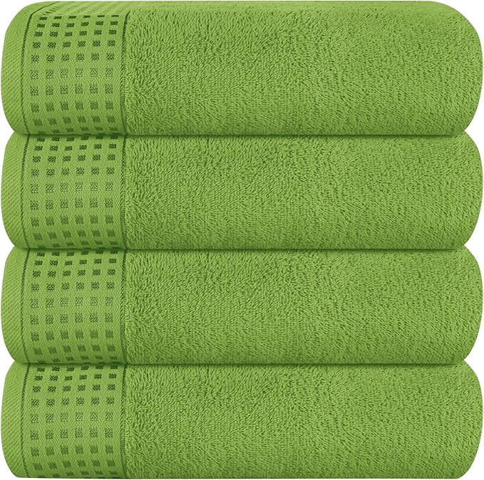 GLAMBURG Ultra Soft 4 Pack Oversized Bath Towel Set 27x54 inches, 100% Cotton by GLAMBURG