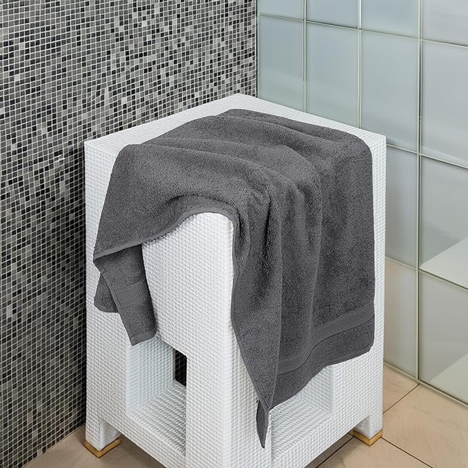 Commercial Bulk Pack of 12 Large Bath Towels – 100% Cotton Terry 24" x 50" – - Image 2