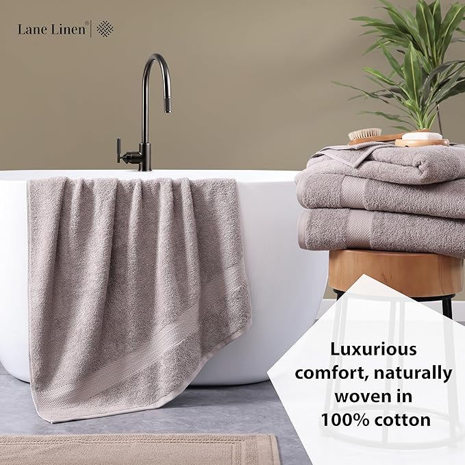 LANE LINEN 100% Mercerized Cotton Bath Sheets Set of 4 - Image 4