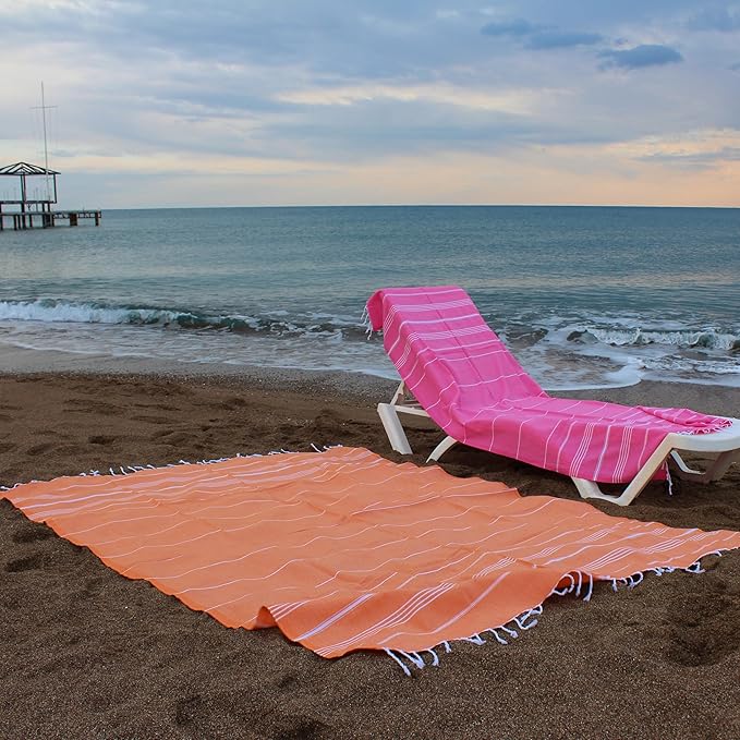 Bersuse Towels Anatolia XL Beach Blanket Throw Blanket Turkish Towel 100% - Image 5